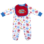 Baby Comics Superhero Sleepsuit and Bib 3 Piece Set