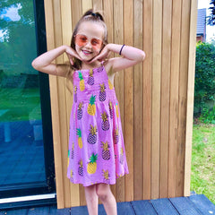 Girls Pink Pineapple Dress