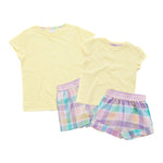 MINI ME Womens and Girls Pastel Yellow Matching Lounge Sets