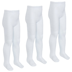 Girls White Tights Plain Warm Cotton Rich 3 Pairs