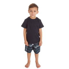 Boys T-Shirt and Woven Shorts Pyjama Set Navy
