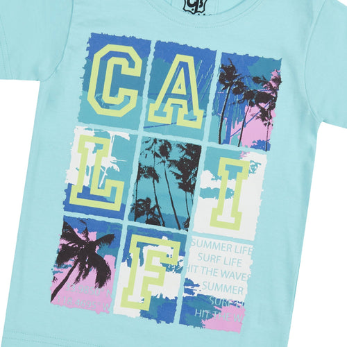 Boys Blue Calif Printed T-Shirt