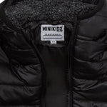 Boys Black Hooded Puffer Jacket