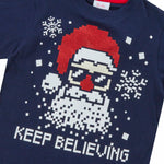 Boys Keep Believing Novelty Christmas T-Shirt Navy