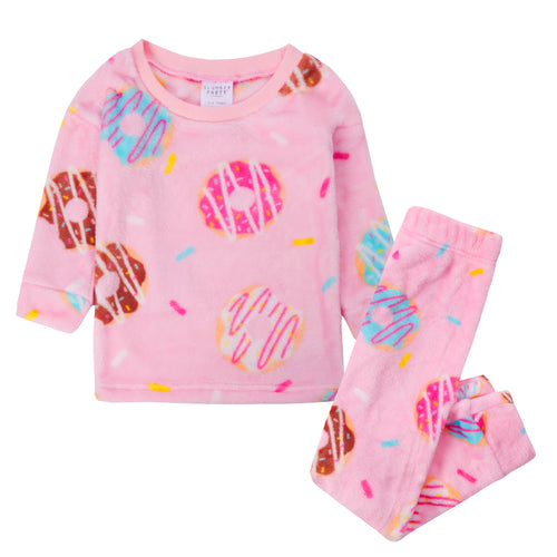 Girls Donut Fleece Long Pyjama Set