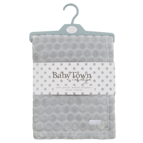 Baby Girls Boys Grey Circle Textured Blanket 