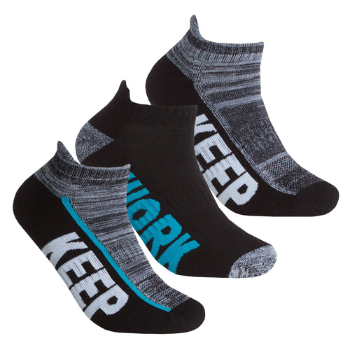 Boys Black Trainer Liner Sports Socks 3 Pairs Blue