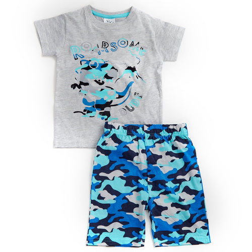 Roarsome Dude Blue Camo Boys Pyjama Set