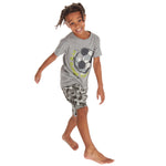 Boys It's Game Time' Football Print Grey Pyjama Set