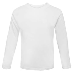 Boys Girls Unisex Plain White Long Sleeved T shirt