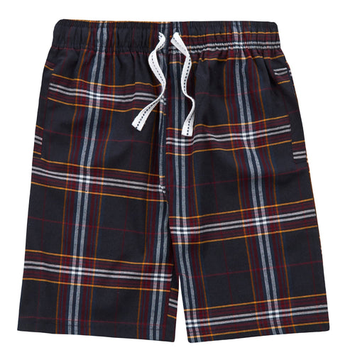 Boys Woven Check Pyjama Shorts Red