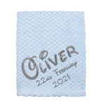 Personalised Baby Blue Waffle Blanket