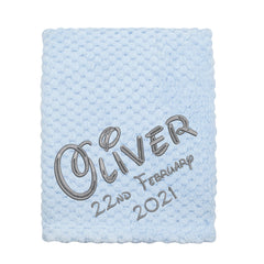 Personalised Baby Blue Waffle Blanket