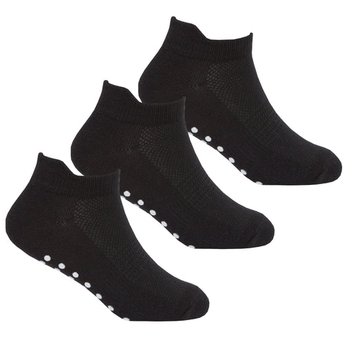 Boys Black Non Slip Grip Socks 3 Pairs