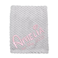 Personalised Baby Grey Waffle Blanket