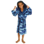 Baby Boys Blue Shark Camo Robe