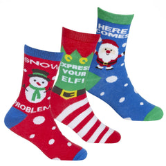 Xmas Novelty 3 Pairs Socks