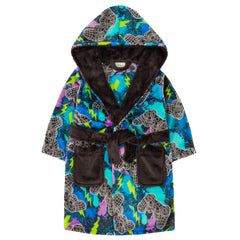 Boys Hooded Ink Splash Game Dressing Gown