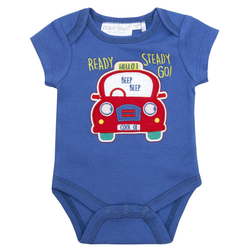 Newborn Baby Car Short Bodysuit and Soft Toy Set 